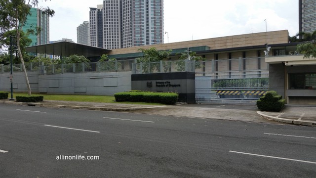 The outside of the Singaporean Embassy in Manila, The Philippines.